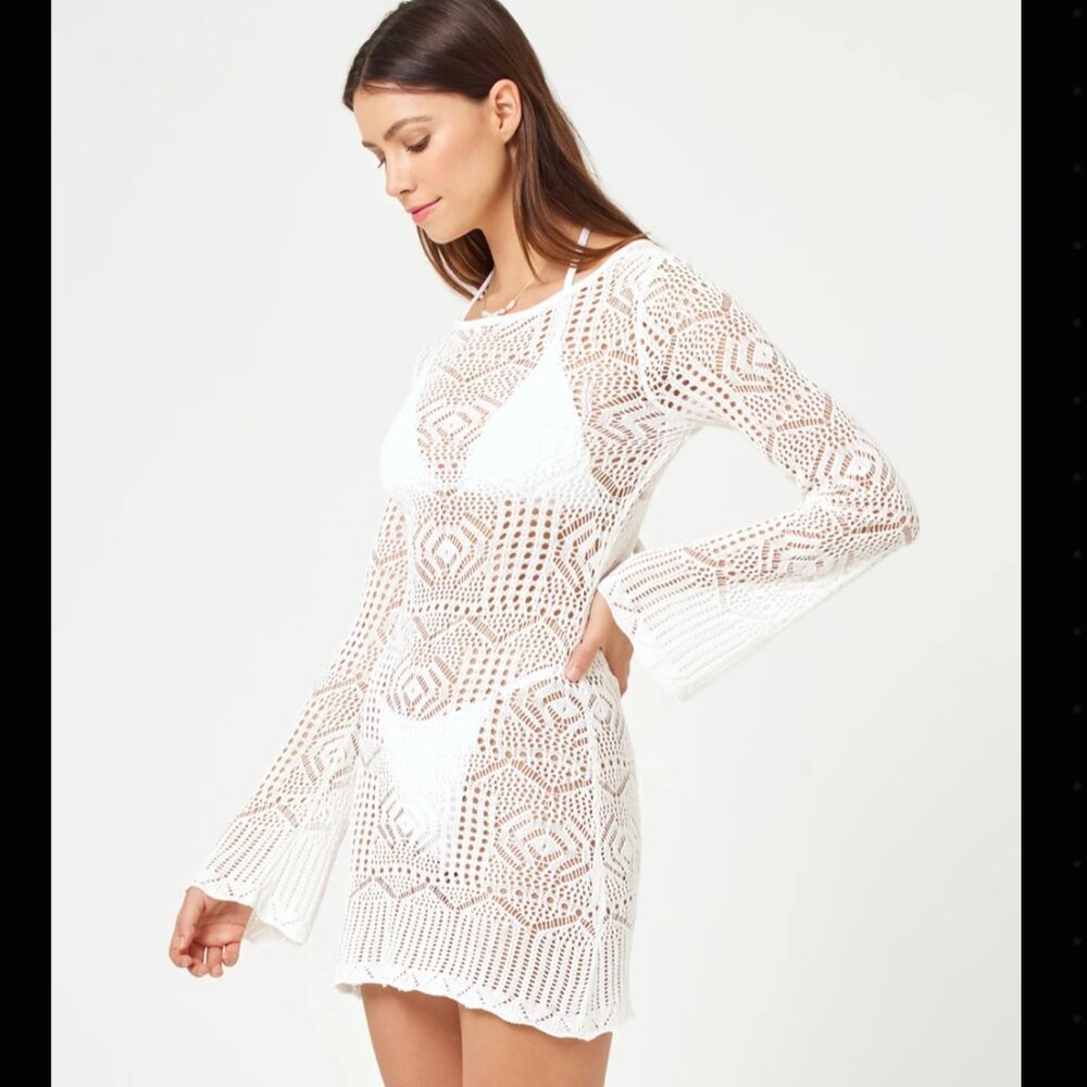 L Space - LSPACE x JVS Arrow Cover-Up Dress - Off White - Picture 4 of 6